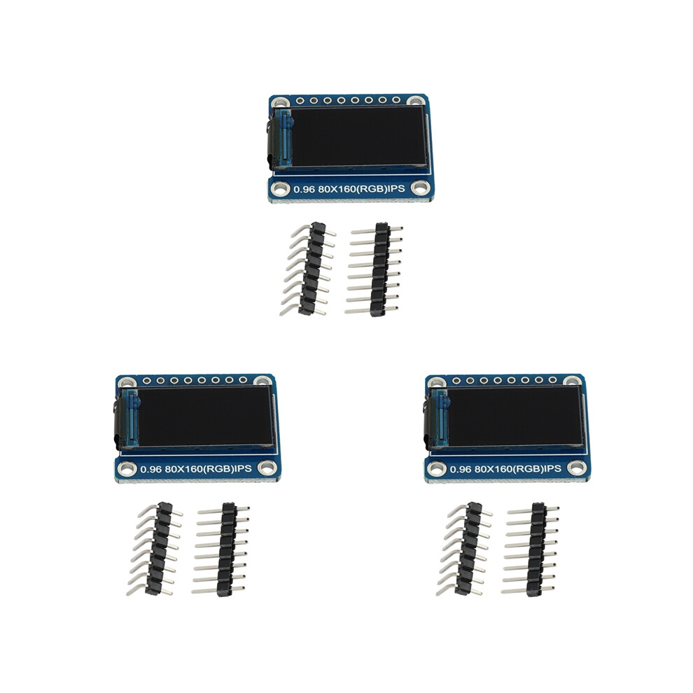 3X Ips 0.96 Inch 8 Pin Spi Hd 65K Full Color Tft Module St7735 Drive Ic 80 X 160 Lcd Display 3.3V For Diy 4852496759841