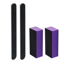 SKYPIA 4-pak sort neglefil 100/180 grus og lilla 3-sidet bufferbloks?t