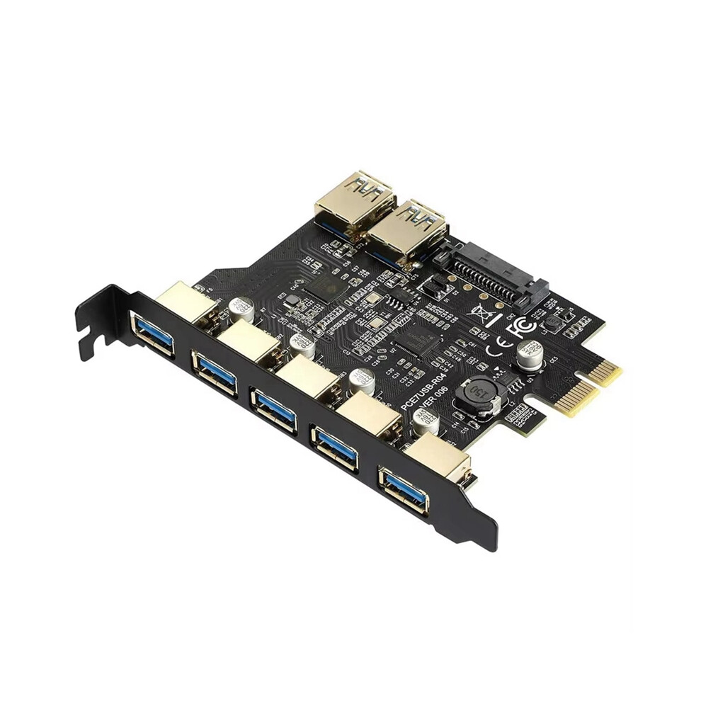 Pci-E Usb 3.0 7 Ports Expansion Card With 15Pin Sata Power Connector Pcie X1 Usb3.0 Adapter 5Gbps 4852496761349