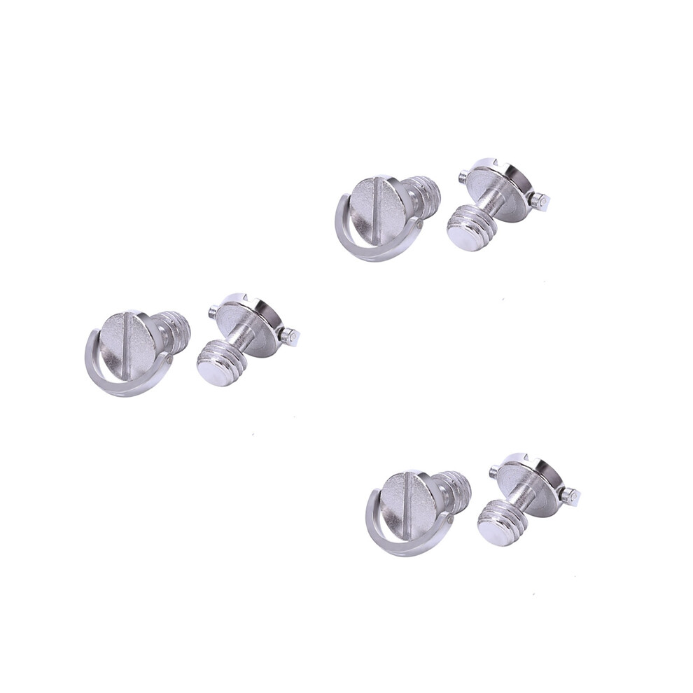 Longer Shaft D-Ring Screw 3/8 Inch-16 Thread Camera Tripod Quick Release Fixing Adapter (Pack Of 6) 4852496761745