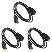 3X DisplayPort to VGA Cable (DP Cable) 6 Feet
