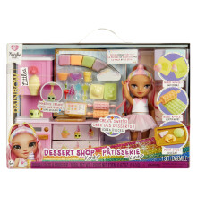 Rainbow High Littles Dessert Shop Playset + Small Doll (Pink 5.5 Make Ice Cream and Sweets Kids Gift 4+