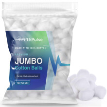 Premium Jumbo bomuldskugler til ansigt - 150 absorberende og blde hvide bomuldskugler - Lavet af 100 % bomuld - Bruges til hndvrk Makeup sr o