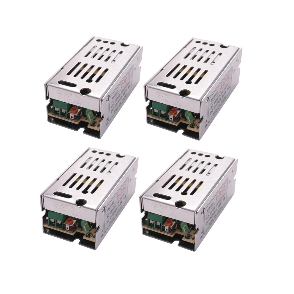 4X Voltage Transformer Power Supply Ac 110/220V To Dc 12V 1A Silver 4852496763527