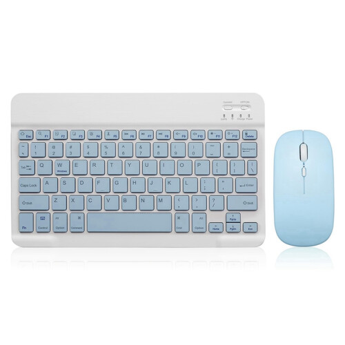 10 Inch Bluetooth Keyboard Rechargeable Ultra-Slim Wireless Mouse Set for Android Tablet E 1