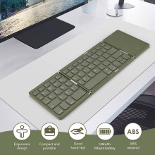 BO89T Bluetooth Wireless Folding Keyboard with Trackpad Rechargeable Mini Trifold for IOS and
