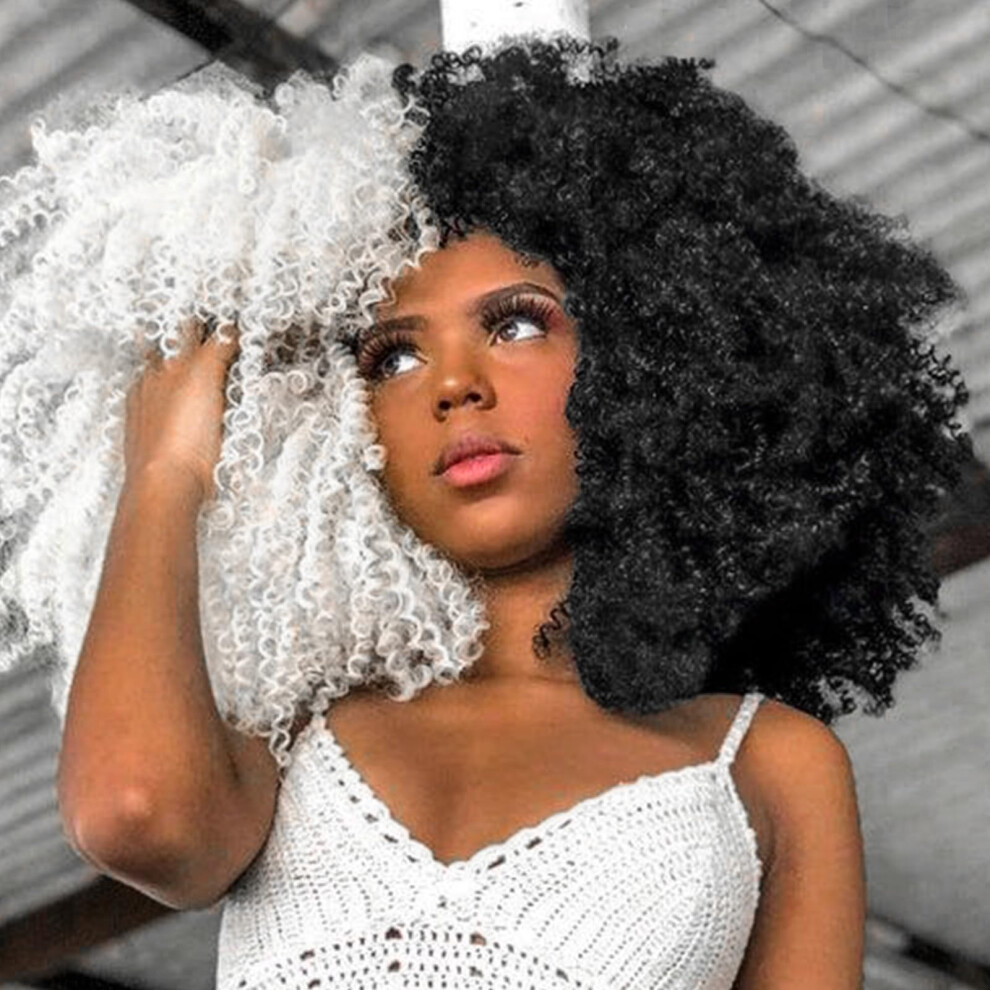 Xinran Pink Curly Afro Wig For Women