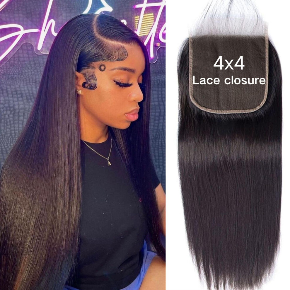 Skinlike 4 X 4 Chiusure In Pizzo Con Capelli Veri, Capelli Veri, Punta Dritta, Chiusura Invisibile In Capelli Veri, 4 X 4 Hd, Capelli Cuciti Con Chiusura-image