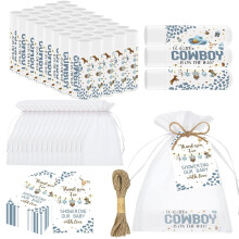 50 PCS Baby Shower Cowboy Lip Balm Bulk Neutral Gender Reveal Boys Girls Games Baby Shower Favors Gifts for Guests Moisturizing Lip Care Cowboy Theme