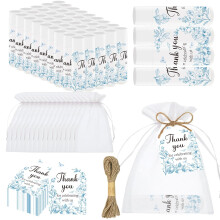 50 PCS Bridal Baby Shower Lip Balm Gift Baby Shower Favor Party Wedding and Engagement Party Bulk Lip Balm Thank You Gifts with Card Tags for Guests