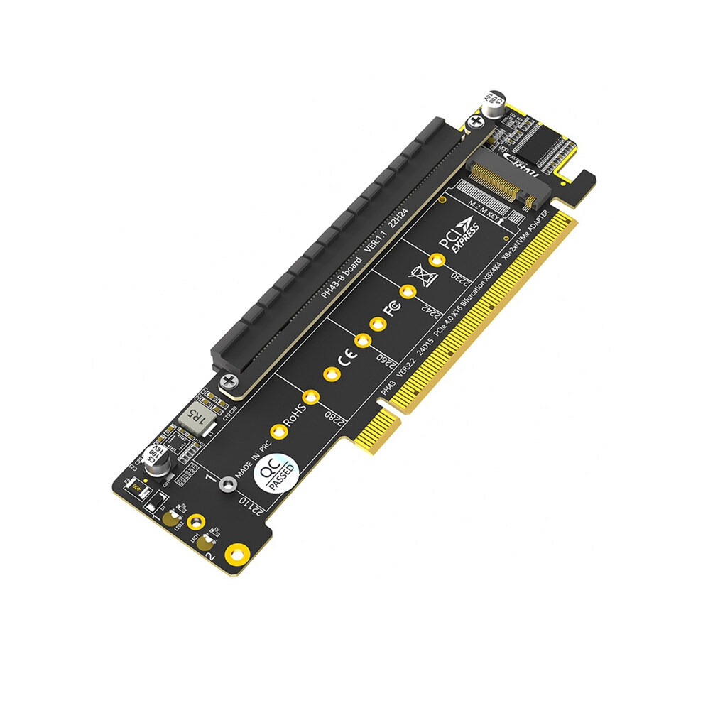 Dual Nvme Pcie Adapter, 4.0 X16 To & 1X More (X8 Signal) Adapter For M.2 Ssd 4853284760407