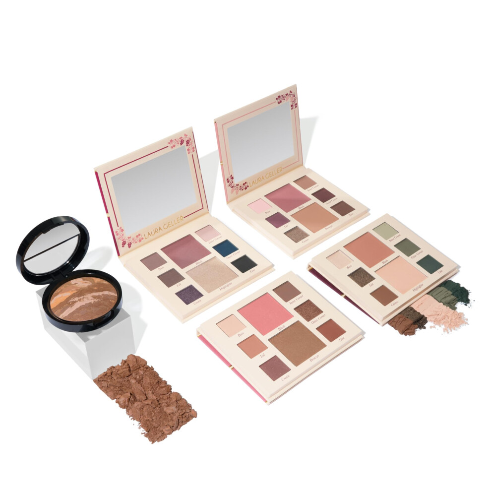 LAURA GELLER NEW YORK Party in a Palette  Ready to Jetset! + Baked Balance-n-Brighten Powder Foundation  Tan