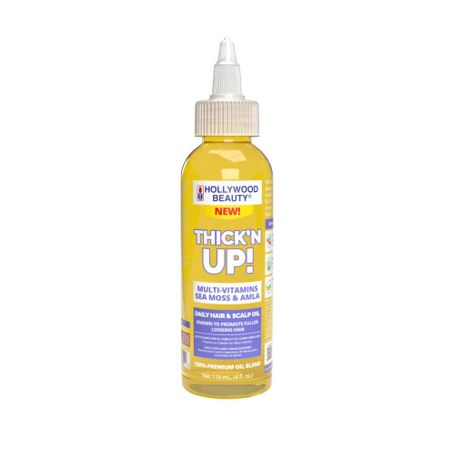 Hollywood Beauty ThickN Up! Daily Hair & Scalp Oil with Multi-Vitamins  Sea Moss & Amla  4 fl oz