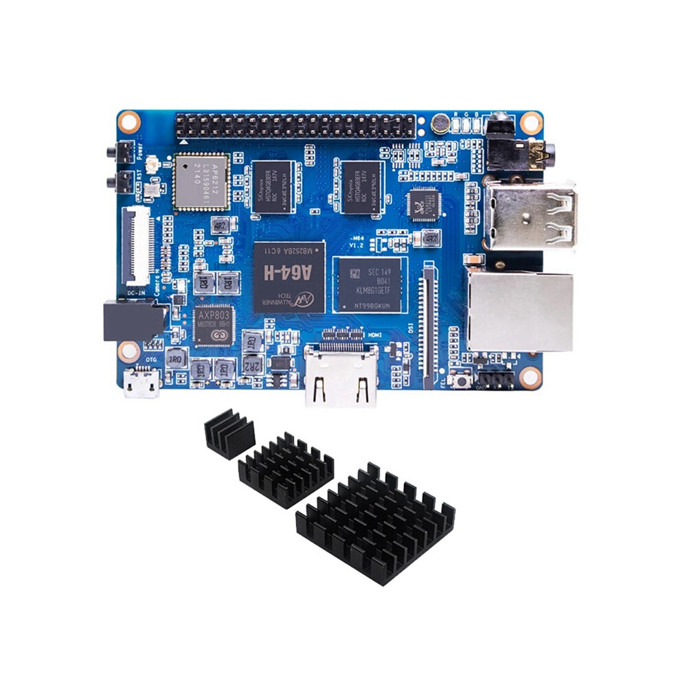 For Banana Pi -M64 Development Board&Heat Sink A64 2Gb Ddr3 8G Emmc 1000Mbps Wifi&Bt Support For Linux 4853284759234