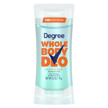 Degree Women Whole Body Deodorant Stick Glides on Clear + Absorbs Sweat Fresh Citrus Scent Aluminum Free 72H Odor Protection 2.6 oz
