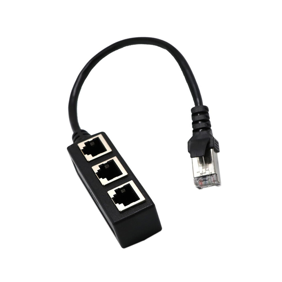 RJ45 Ethernet Splitter Cable 1 Male to 3 Female LAN Ports Adapter for Cat5 Cat5e Cat6 Cat7