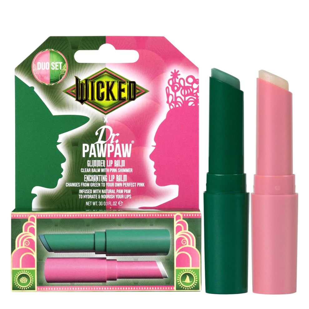 Dr Paw Paw Wicked X Dr Pawpaw Enchanting And Glimmer Lip Balm Duo - Moisturizing Tinted Lip Balm For Women - Vegan Nourishing Hydrating Lip Balm - 2 Pc