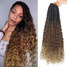 Boho Box Traids Crochet Hair Pre-boucle Long Bohemian Box Crochet Traids For Black Femmes 8 Packs Bote de deesse Traids Synthetique Crochet Boho