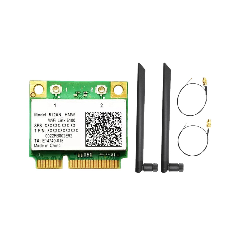 5100Agn Wifi Card+8Dbi Antenna 2.4G&5G 300Mbps Minipcie Wireless Network Card For Hasee Laptop 4853284764238