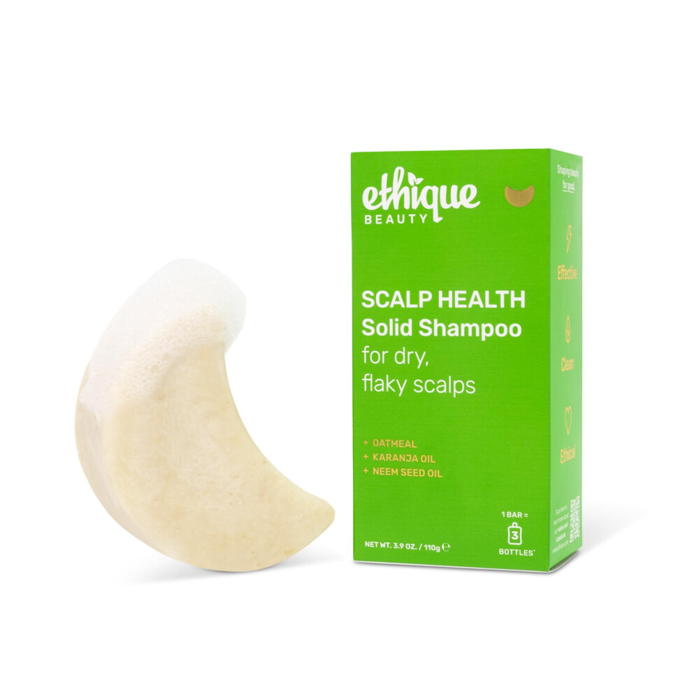 Ethique Scalp Health Shampoo Bar for itchy  dry  flaky scalps with Oatmeal - Plastic-Free  Vegan  Cruelty-Free  3 88 oz - Formerly Heali Kiwi