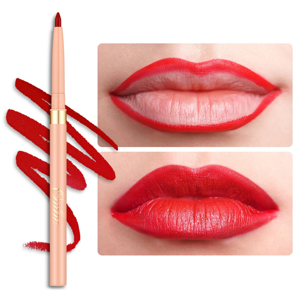 Oulac Waterproof Lipliner Pencil - Smooth And Creamy Retractable Lip Makeup For Precision Application Vegan & Cruelty-Free Ll08 Ruby