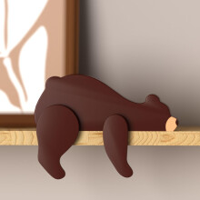 PUTSKA Wood Land Nursery Decor - Wooden Animal for Baby Boy Nursery Decor Forest Decoration for Room Shelf Bedroom (Bear)