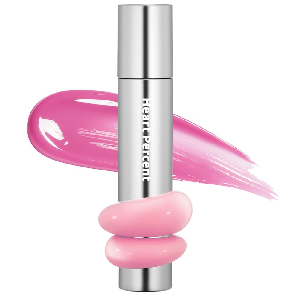 Heart To Heart Pink Heart Percent Dote On Mood One Way Glowy Tint Glass-Like High Shine Glossy Finish W/Long-Lasting Luminous Color Lip Stain For Glowy Look #04. B