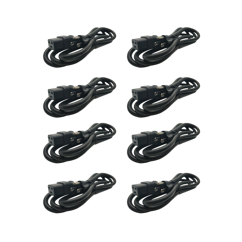 8X Us Nema 5-15P To C19 Ac Power Extension Cable Cord Iec 320 Cord(Us Plug,1M) Black 4853284765877