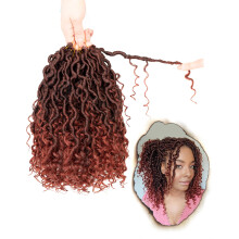 10 Inch 8 Packs Goddess Faux Locs Crochet Hair for Black Women-Ombre Blonde Soft River Locs Curly Faux Locs With Bohemian Curly Branch Pre Looped Synt