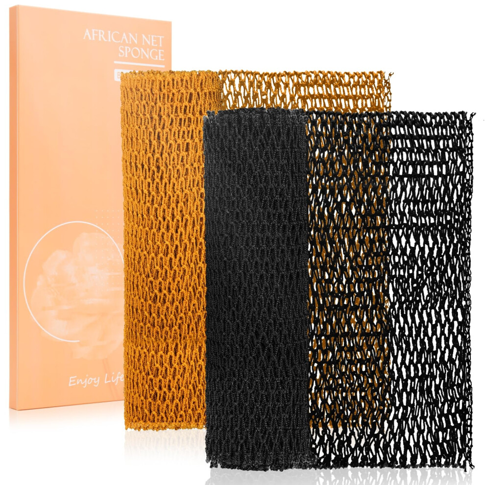MTDLYICE Lot de 2    ponges africaines pour le dos, pour la douche, XL 80 cm, gant de toilette exfoliant,    ponge africaine authentique, exfoliant p