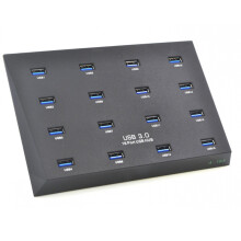 A-163 25W Powered USB 3.0 16-Port Duplicator Hub, 5Gbps USB Flash Copier, EU Plug