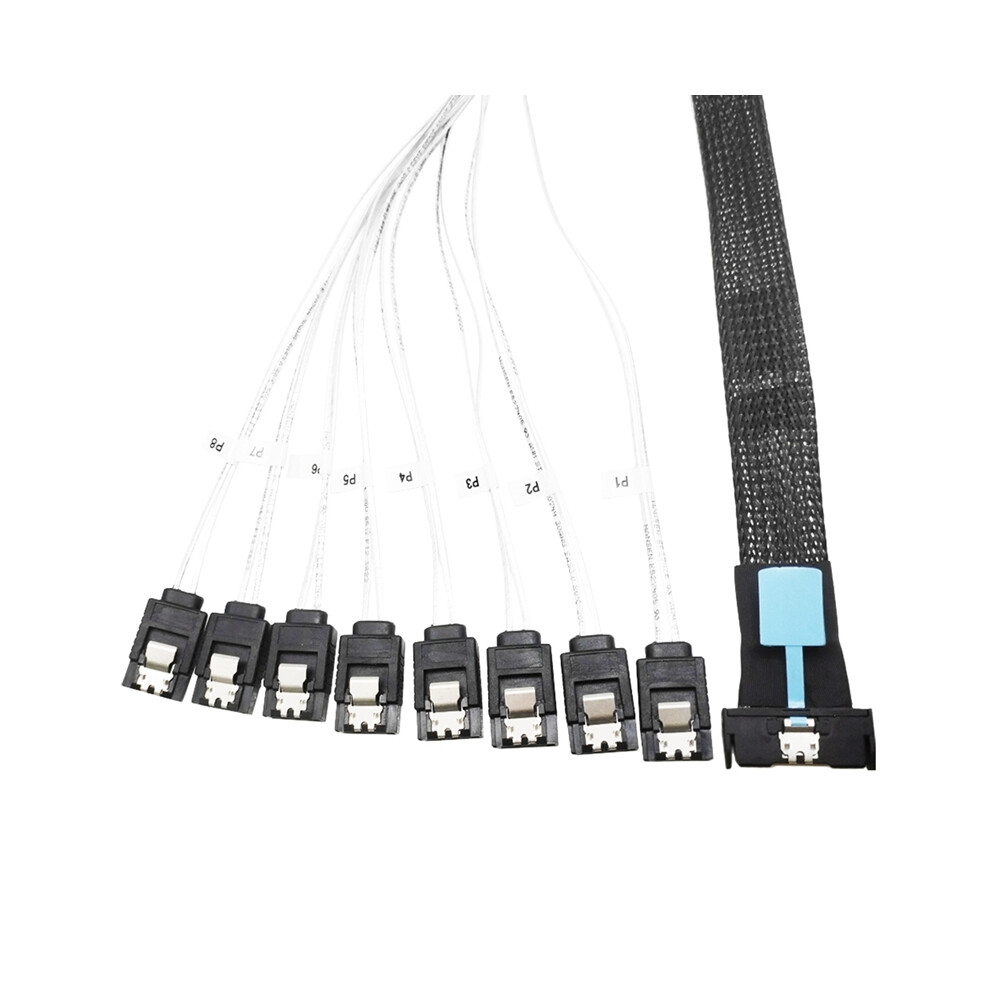 0.5M Pci-E Slimline Sas Sff-8654 8I To 8X Sata Server Hard Drive Conversion Cable 74P 8XSata 7P Cord 4853284768854