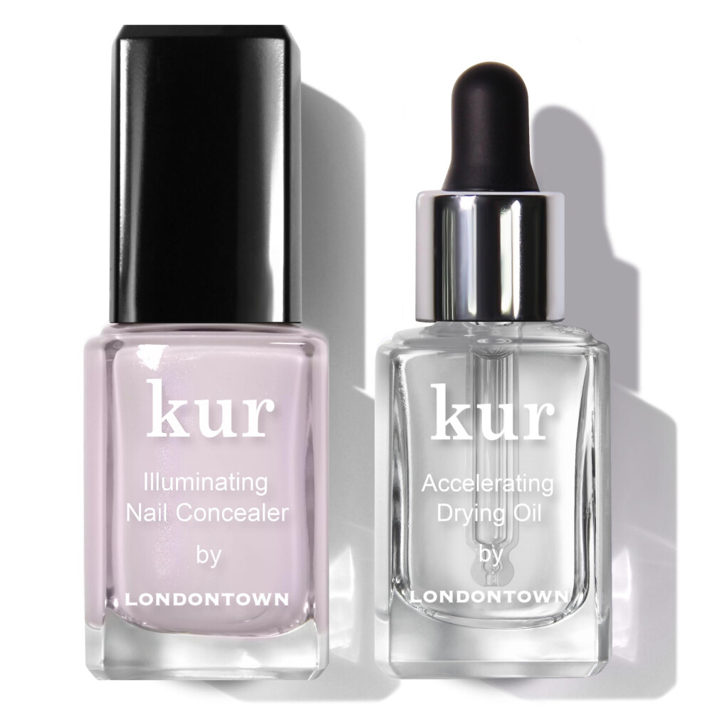 Lontoonta Londontown Perfect In A Pinch - Pink Nail Concealer And Accelerating Drying Oil Nail Polish Manicure Set .40Fl Oz