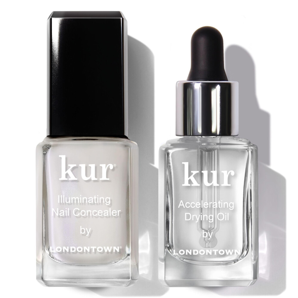 Lontoonta Londontown Perfect In A Pinch - Original White Nail Concealer And Accelerating Drying Oil Nail Polish Manicure Set .40Fl Oz