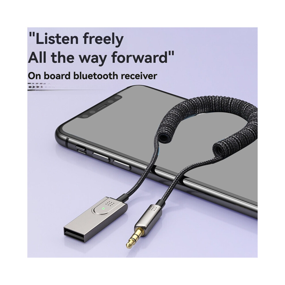 Bluetooth 5.1 Aux Car Adapter Usb To 3.5Mm Jack Dongle Cable Handfree Wireless Transmitter Receiver 4853284770048