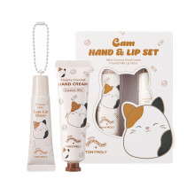 TONYMOLY x Squishmallow Easter Basket Stuffer Cam the Cat 2PC Hand Cream & Lip Gloss Set Coconut Milk Hand Cream Frosted Milk Lip Gloss
