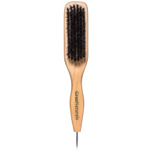 GranNaturals Smoothing & Styling Middle Part Boar Bristle Slick Back Hair Brush w/Narrow Metal Rat Tail End for Sectioning and Parting Sleek Ponytail