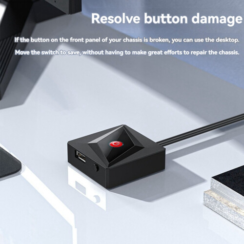 Desktop Computer Switch PC Motherboard External Start Power Button Extension Cable for Home Office 2