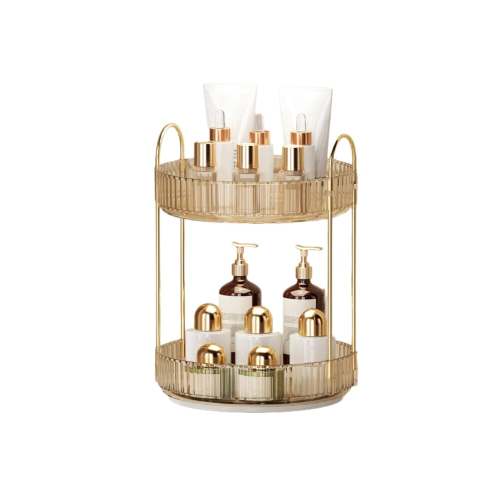 Organiseur de maquillage rotatif à 360, grande capacité, transparent, pour produits de soins de la peau, parfums, cosmétiques, coiffeuse, meuble