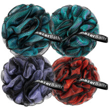 AmazerBath faszn luffa szivacs nagy zuhany luffa 75 g/db - testradr luffa 4 rszes kszlet - sznkk zld lila s piros frdoszivacs frfiaknak s