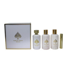 Jo Milano Juego de Espadas Royale - Set de regalo unisex de 4 piezas (100 ml de perfume en aerosol, 190 ml de limpiador corporal, 190 ml de crema