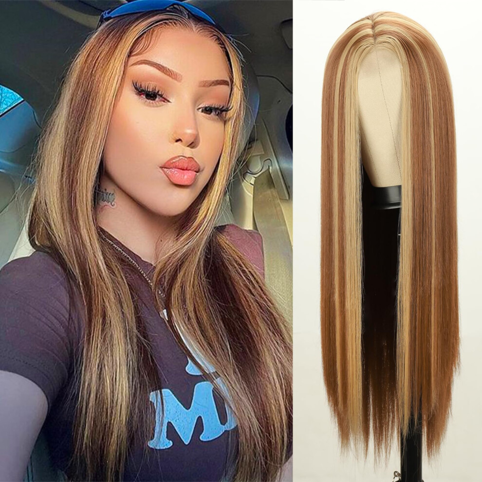 Xinran Unisex Highlights Blonde Ombre Wigs For Women