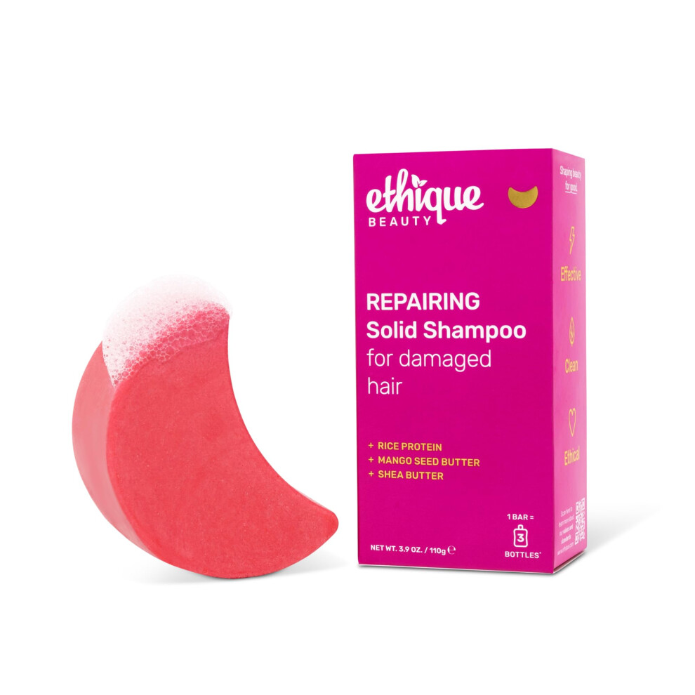 Photos - Hair Product Ethique Repairing Shampoo Bar for dry damaged hair with Rice Protein - Plastic-Free Vegan Cruelty-Free 3.88 oz - Formerly So