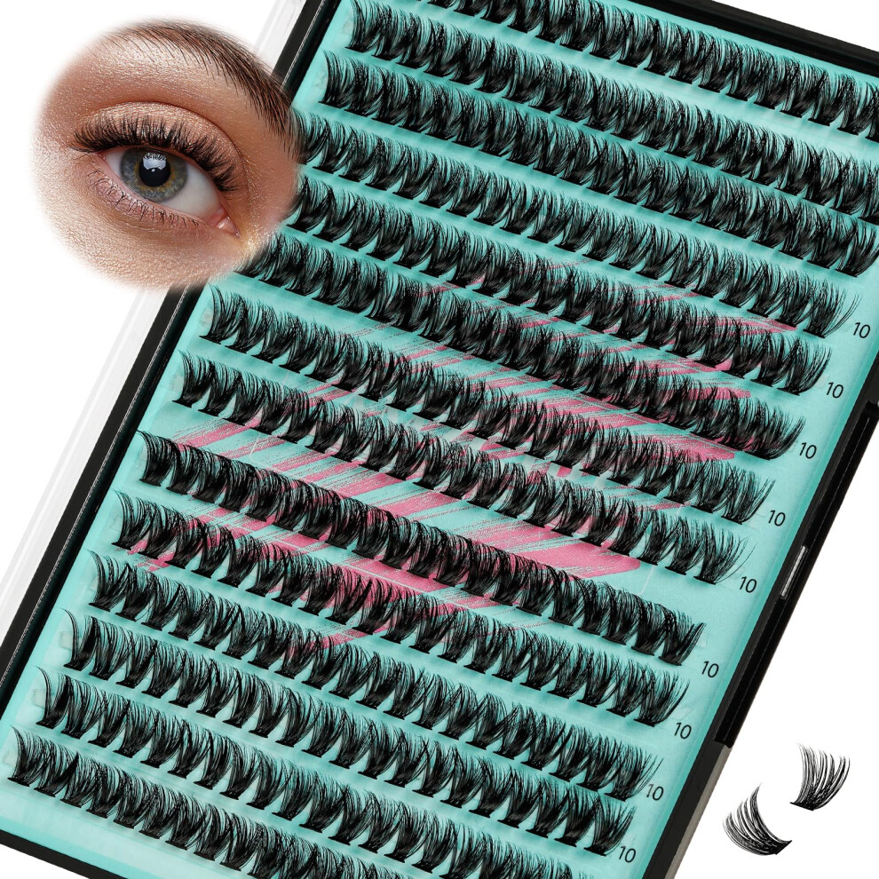 Amzgirl Lash Lash Clusters Wispy 280Pcs Eyelash Extension 50D Cluster Lashes Individual Lashes Diy Lash Extension Natural Look Cluster Eyelash Extensions Soft Fals