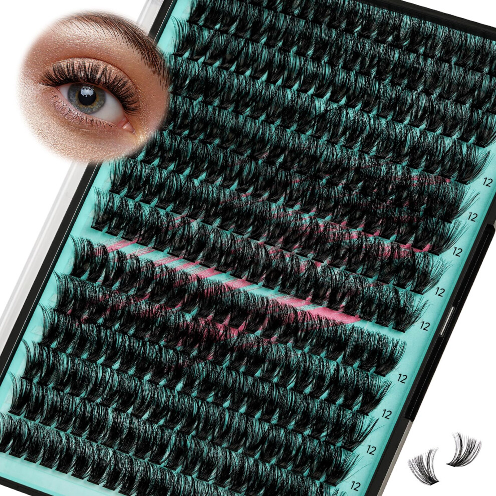 Amzgirl Lash Lash Clusters Wispy 280Pcs Eyelash Extension 80D Cluster Lashes Individual Lashes Diy Lash Extension Natural Look Cluster Eyelash Extensions Soft Fals