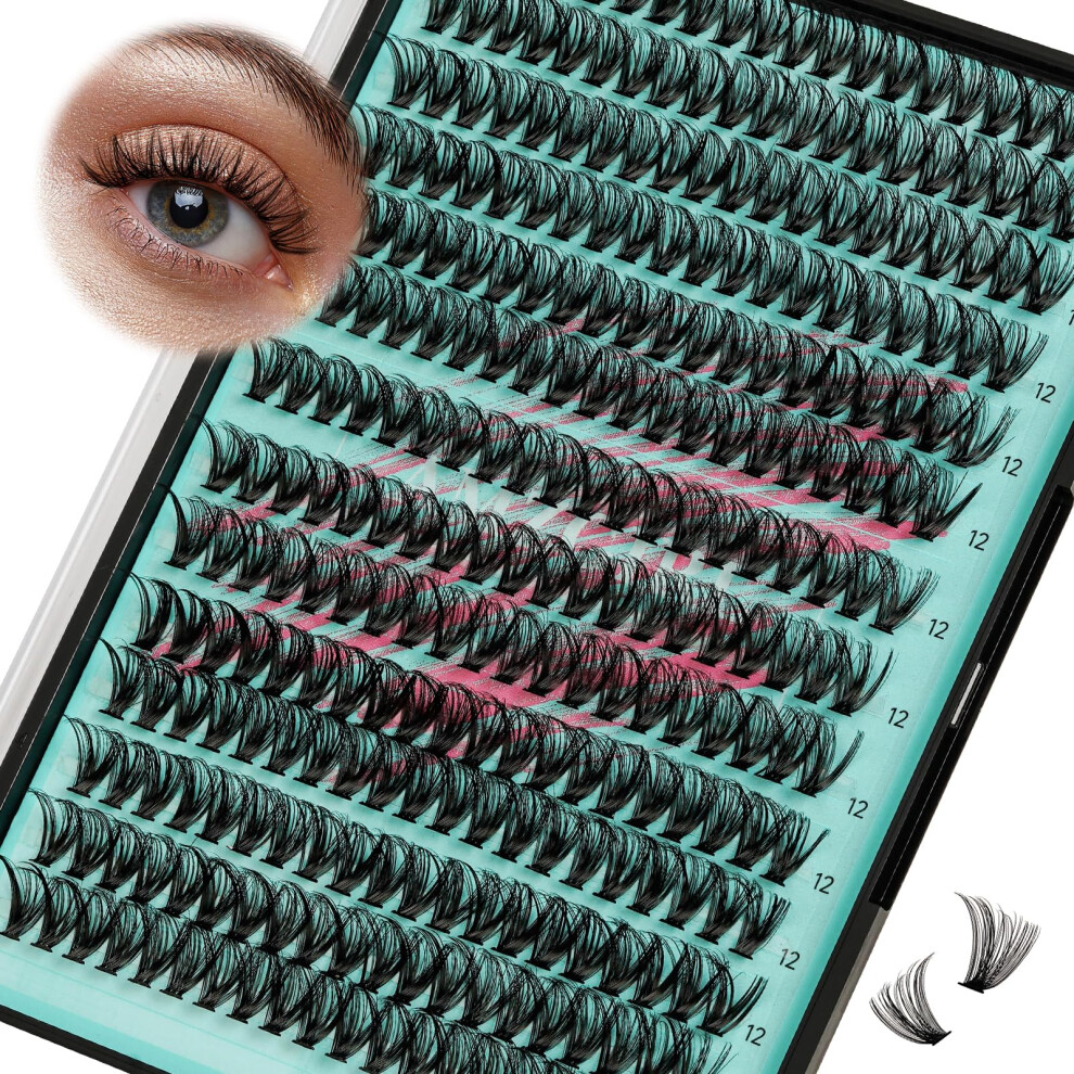 Amzgirl Lash Lash Clusters Wispy 280Pcs Eyelash Extension 40D Cluster Lashes Individual Lashes Diy Lash Extension Natural Look Cluster Eyelash Extensions Soft Fals