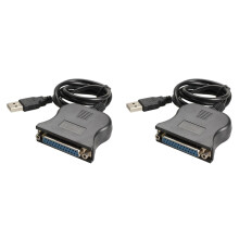 2X USB to 25 Pinhole Parallel Cable DB25 Interface IEEE 1284 Printer USB2.0 Hole Adapter