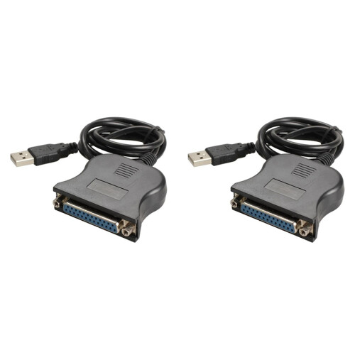 2X USB to 25 Pinhole Parallel Cable DB25 Interface IEEE 1284 Printer USB2.0 Hole Adapter