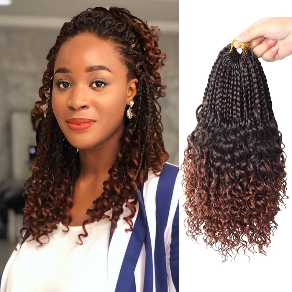 Julen Boho Crochet Braids With Curly Ends 12 Inch Goddess Braids Crochet Hair Pre Looped 3X Bohemian Box Braids Crochet Braids For Black Women Crochet Boho