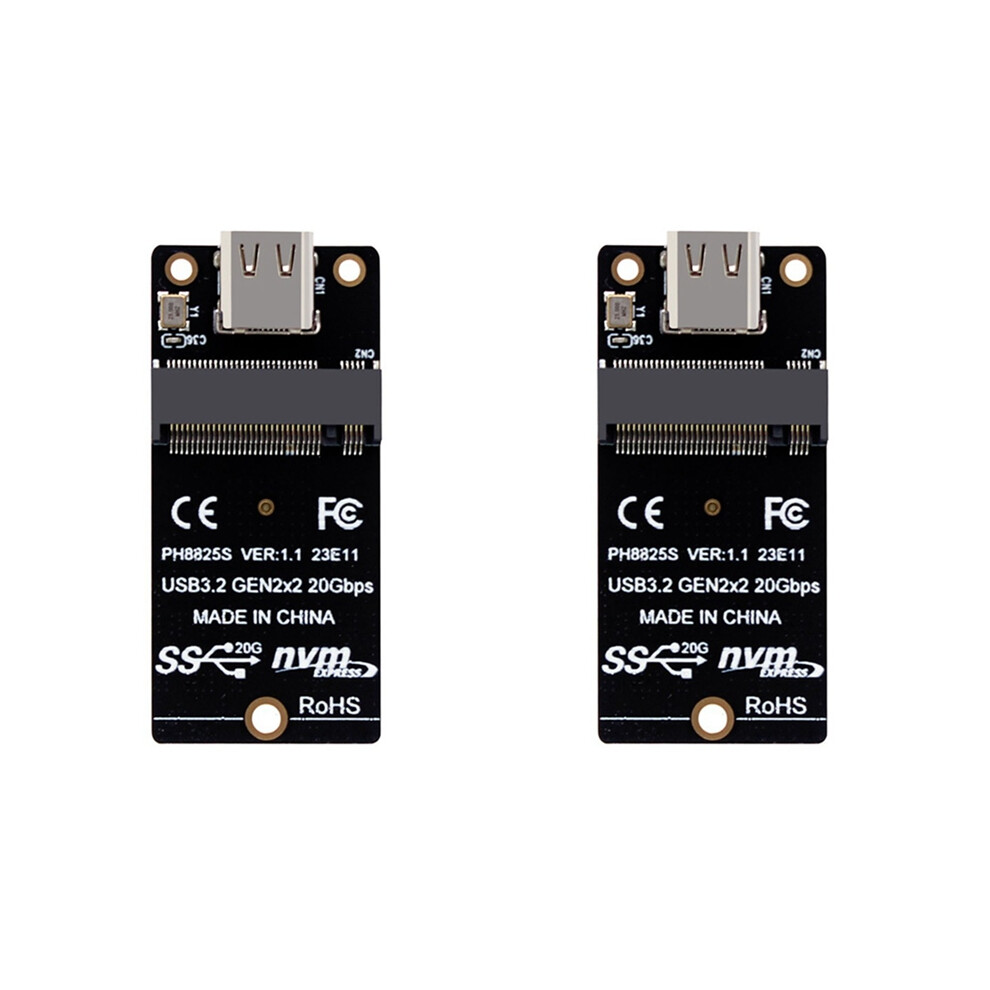 2X Nvme To Usb 3.2 Type-C Adapter M2 Ssd Asm2364 Gen2 X2 20Gbps Support Nvme 2230/42/60/80 4853284777535